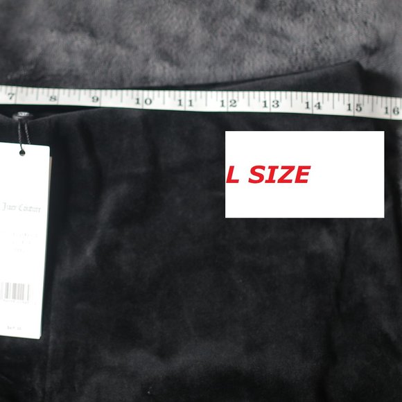 NWT Embellished Back Black Velour Juicy Couture Biker Short. - Picture 13 of 13